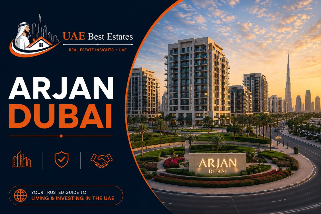 Arjan Dubai skyline view showing mid-rise apartment buildings in Dubailand