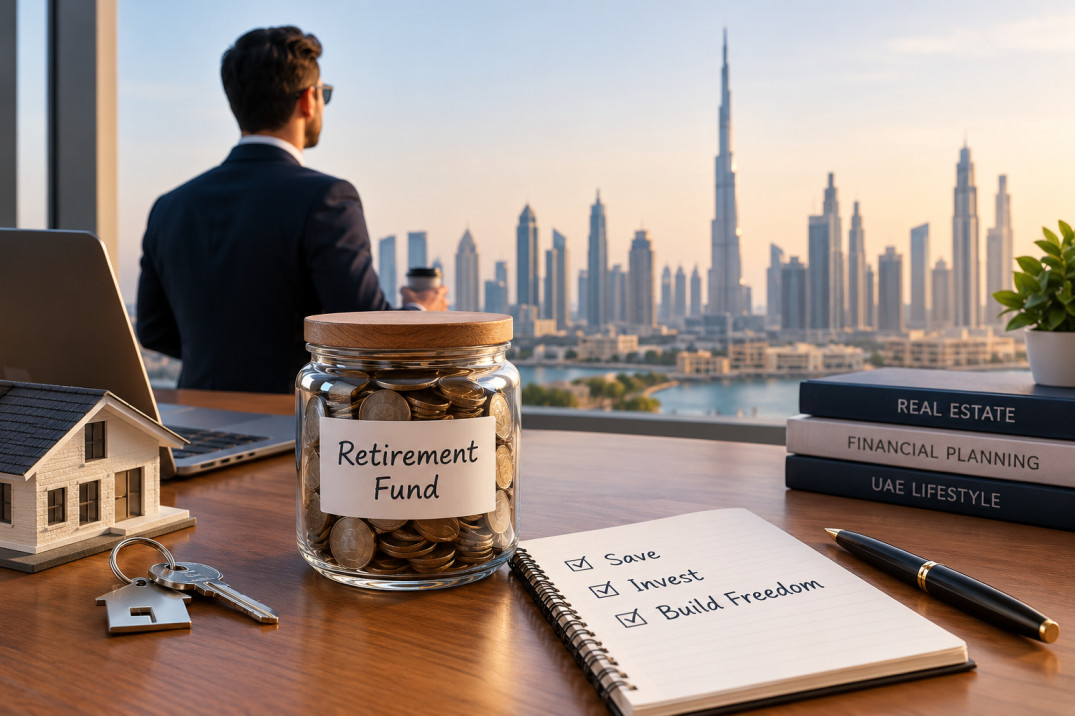 Retirement savings and financial planning for self-employed real estate agents in Dubai, UAE.